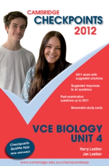Cambridge Checkpoints : Cambridge Checkpoints VCE Biology Unit 4 2012, Paperback / softback Book Cambridge Checkpoints : Cambridge Checkpoints VCE Biology Unit 4 2012, Paperback / softback Book