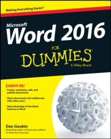 Word 2016 for Dummies, Paperback Book Word 2016 for Dummies, Paperback Book