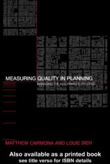 Measuring Quality in Planning : Managing the Performance Process