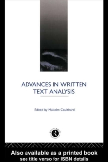 Advances in Written Text Analysis