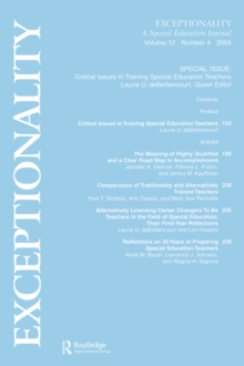 Critical Issues in Training Special Education Teachers : A Special Issue of exceptionality