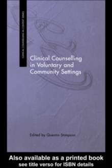 Clinical Counselling in Voluntary and Community Settings