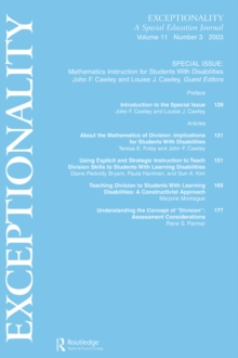 Mathematics Instruction for Students With Disabilities : A Special Issue of exceptionality