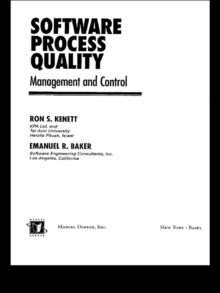 Software Process Quality : Management and Control