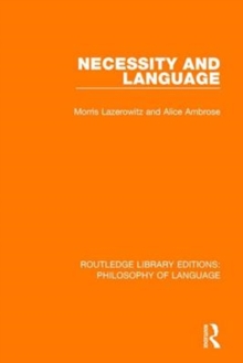 Necessity and Language, Paperback / softback Book Necessity and Language, Paperback / softback Book