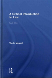 A Critical Introduction to Law, Hardback Book A Critical Introduction to Law, Hardback Book