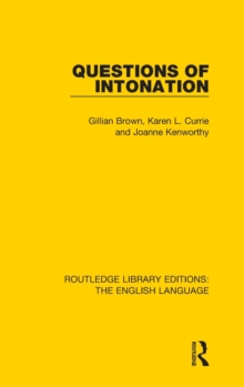 Questions of Intonation, Hardback Book Questions of Intonation, Hardback Book