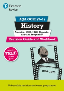 Pearson REVISE AQA GCSE (9-1) History America, 1920-1973: Opportunity and inequality Revision Guide and Workbook: For 2024 and 2025 assessments and exams - incl. free online edition (REVISE AQA GCSE H