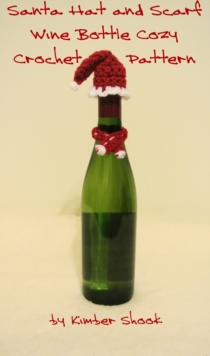 Santa Hat and Scarf Wine Bottle Cozy Crochet Pattern