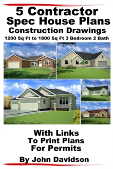 5 Contractor Spec House Plans Blueprints Construction Drawings 1200 Sq Ft to 1800 Sq Ft 3 Bedroom 2 Bath