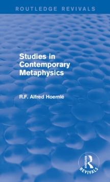 Studies in Contemporary Metaphysics