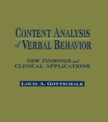 Content Analysis of Verbal Behavior : New Findings and Clinical Applications