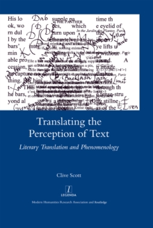 Translating the Perception of Text : Literary Translation and Phenomenology