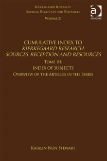 Volume 21, Tome III: Cumulative Index : Index of Subjects, Overview of the Articles in the Series