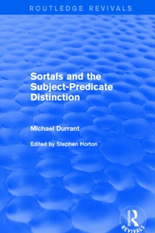 Sortals and the Subject-predicate Distinction (2001)