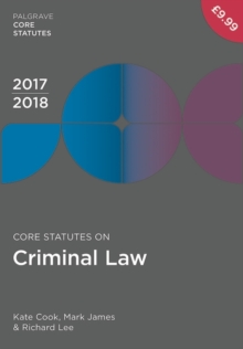 Core Statutes on Criminal Law 2017-18, Paperback / softback Book Core Statutes on Criminal Law 2017-18, Paperback / softback Book