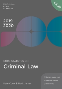 Core Statutes on Criminal Law 2019-20, PDF eBook Core Statutes on Criminal Law 2019-20, PDF eBook