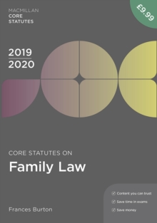 Core Statutes on Family Law 2019-20, Paperback / softback Book Core Statutes on Family Law 2019-20, Paperback / softback Book