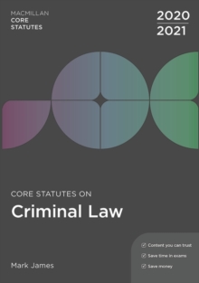 Core Statutes on Criminal Law 2020-21, PDF eBook Core Statutes on Criminal Law 2020-21, PDF eBook