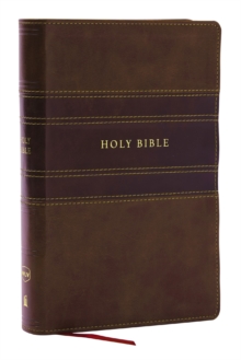 NKJV Personal Size Large Print Bible with 43,000 Cross References, Brown Leathersoft, Red Letter, Comfort Print (Thumb Indexed)