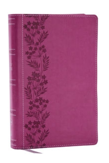 NKJV Personal Size Large Print Bible with 43,000 Cross References, Pink Leathersoft, Red Letter, Comfort Print