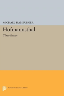 Hofmannsthal : Three Essays