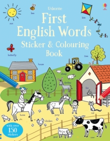 First English Words Sticker and Colouring Book, Paperback Book First English Words Sticker and Colouring Book, Paperback Book