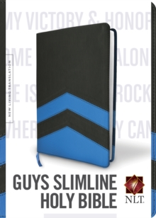 Guys Slimline Bible NLT, TuTone (Red Letter, LeatherLike, Charcoal/Blue Chevron), Leather / fine binding Book Guys Slimline Bible NLT, TuTone (Red Letter, LeatherLike, Charcoal/Blue Chevron), Leather / fine binding Book