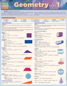 Geometry Part 1 : QuickStudy Laminated Reference Guide, Fold-out book or chart Book Geometry Part 1 : QuickStudy Laminated Reference Guide, Fold-out book or chart Book