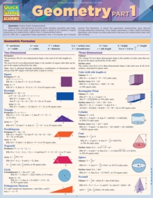 Geometry Part 1 : QuickStudy Reference Guide