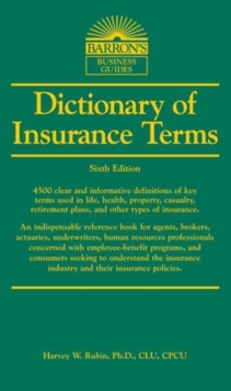 Dictionary of Insurance Terms, Paperback Book Dictionary of Insurance Terms, Paperback Book