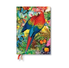 Tropical Garden (Nature Montages) Midi Vertical 12-month Dayplanner 2024 (Elastic Band Closure)