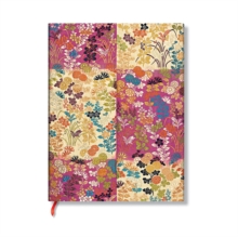 Kara-ori Pink (Japanese Kimono) Ultra Lined Softcover Flexi Journal (Elastic Band Closure)