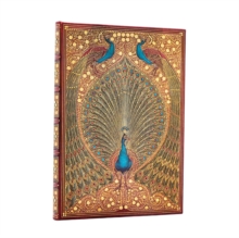 Hafizs Peacocks (Sangorski & Sutcliffe) Midi Lined Hardcover Journal (Elastic Band Closure)