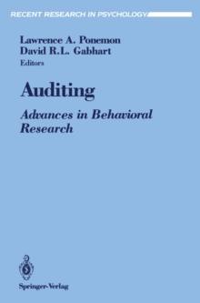 Auditing : Advances in Behavioral Research