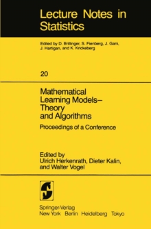 Mathematical Learning Models - Theory and Algorithms : Proceedings of a Conference