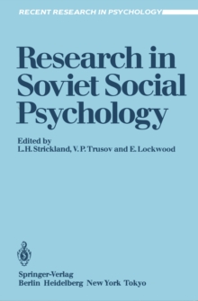 Research in Soviet Social Psychology