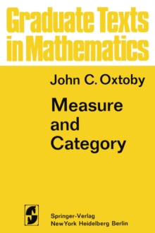 Measure and Category : A Survey of the Analogies between Topological and Measure Spaces