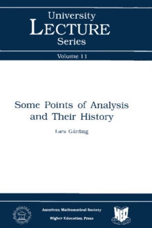 Some Points of Analysis and Their History