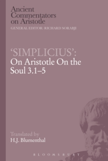 Simplicius': On Aristotle On the Soul 3.1-5