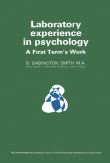 Laboratory Experience in Psychology : A First Term's Work