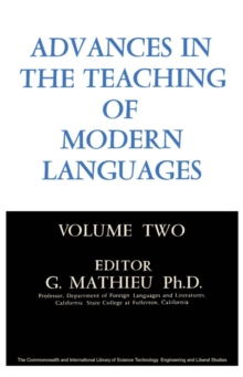 Advances in the Teaching of Modern Languages : Volume 2