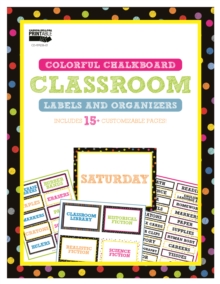 Colorful Chalkboard Classroom Labels and Organizers