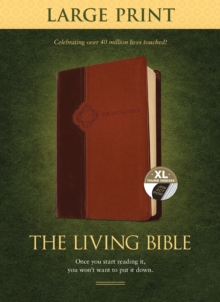 Living Bible Large Print Edition Brown/Tan, Indexed