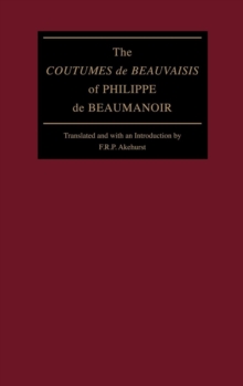 The "Coutumes de Beauvaisis" of Philippe de Beaumanoir