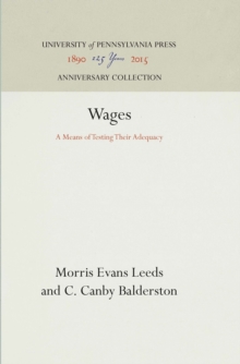 Wages : A Means of Testing Their Adequacy