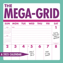 Mega Grid Sunday Start Square Wall Calendar 2025