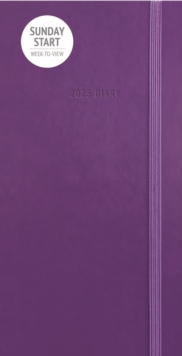 Sunday Start Purple Soft Touch Deluxe Slim Diary 2025