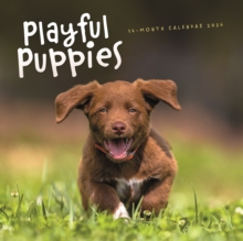Carousel Calendars 2026 Playful Puppies Square Wall Sunday Start