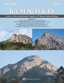 Notices of the International Congress of Chinese Mathematicians, Volume 5, Number 1, Paperback / softback Book Notices of the International Congress of Chinese Mathematicians, Volume 5, Number 1, Paperback / softback Book